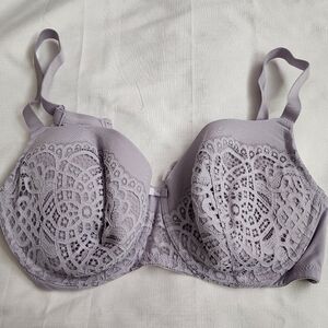 Auden Balconette Lightly Lined Lace Detailed Underwire Bra 40DDD Light Purple